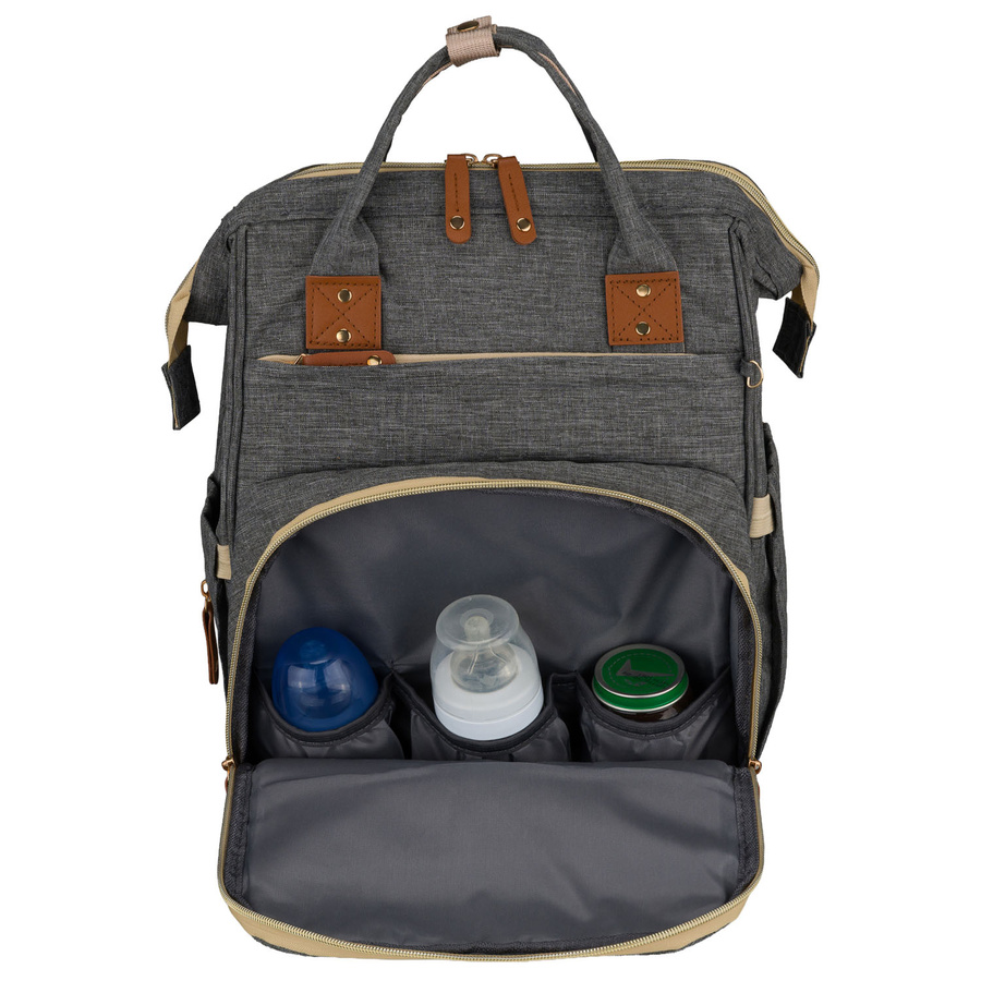 Geräumiger Rucksack für die Mutter aus Polyester in Dunkelgrau, ausgestattet mit USB-Anschluss - Peterson – Bild 5