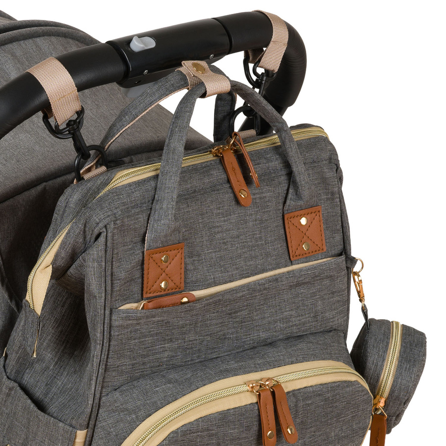 Geräumiger Rucksack für die Mutter aus Polyester in Dunkelgrau, ausgestattet mit USB-Anschluss - Peterson – Bild 10