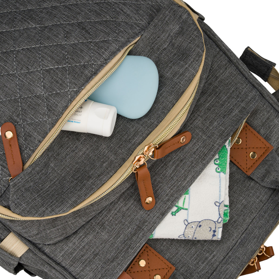 Geräumiger Rucksack für die Mutter aus Polyester in Dunkelgrau, ausgestattet mit USB-Anschluss - Peterson – Bild 13
