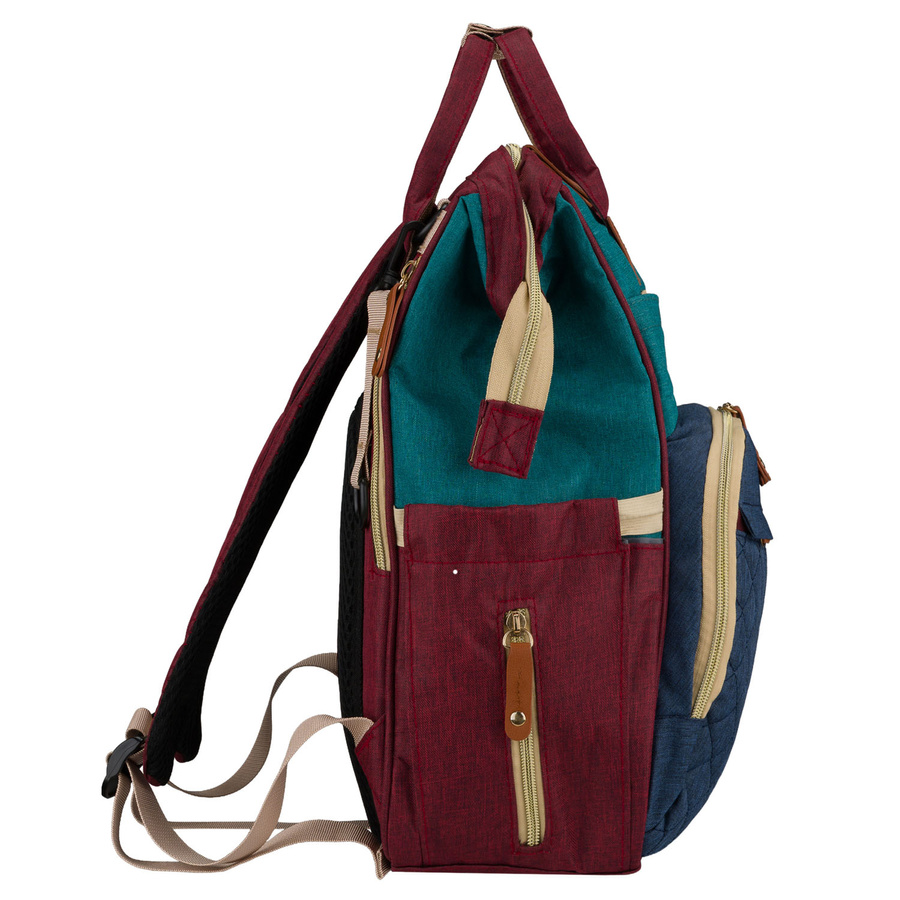 Marineblauer-türkisfarbener Rucksack für Mama aus Polyester mit Reißverschluss - Peterson – Bild 7