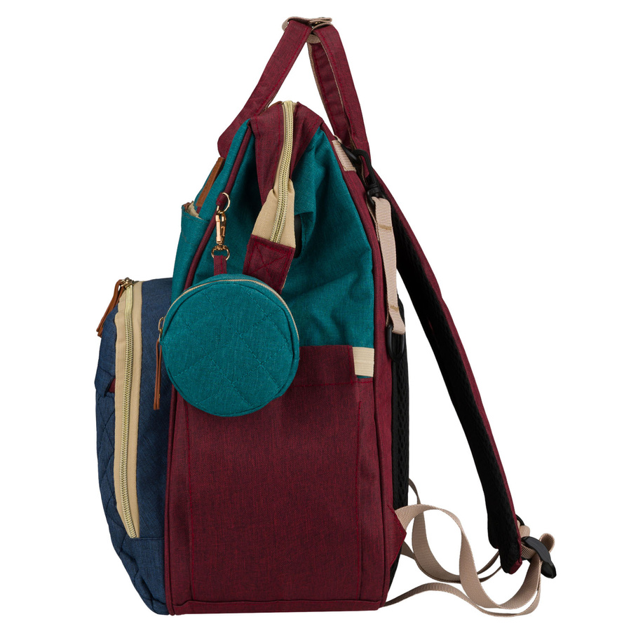 Marineblauer-türkisfarbener Rucksack für Mama aus Polyester mit Reißverschluss - Peterson – Bild 8