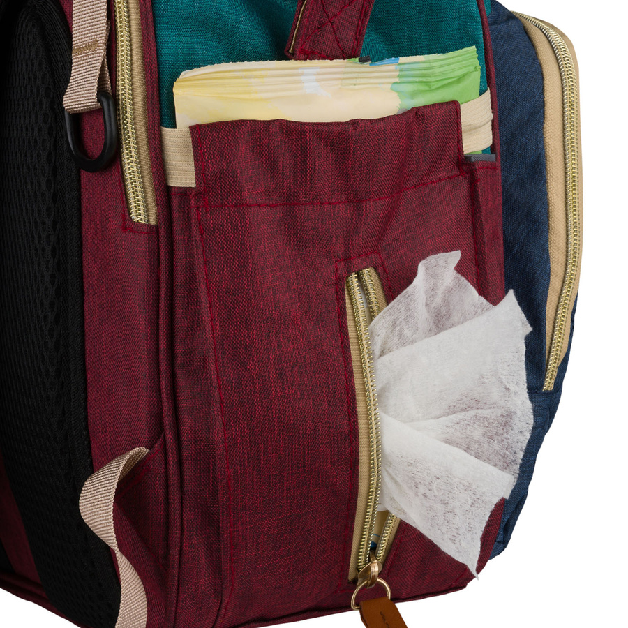 Marineblauer-türkisfarbener Rucksack für Mama aus Polyester mit Reißverschluss - Peterson – Bild 15