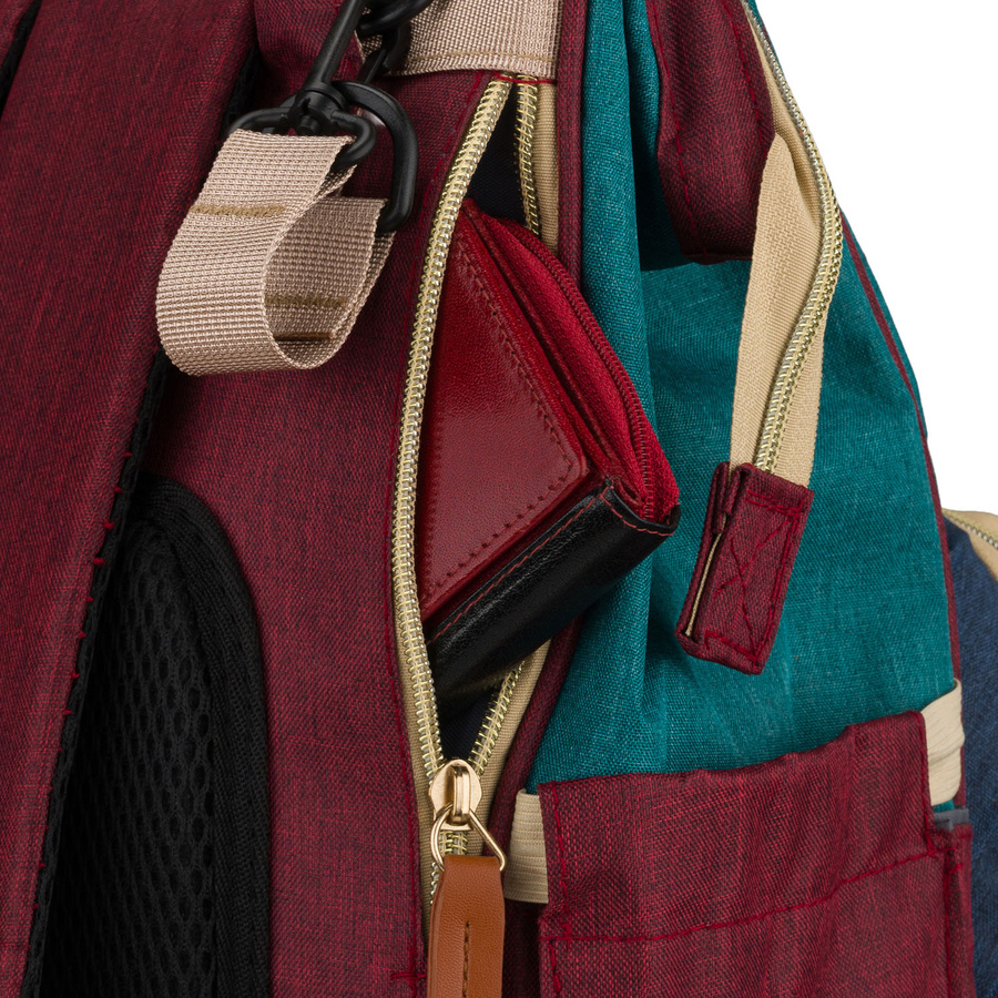 Marineblauer-türkisfarbener Rucksack für Mama aus Polyester mit Reißverschluss - Peterson – Bild 16