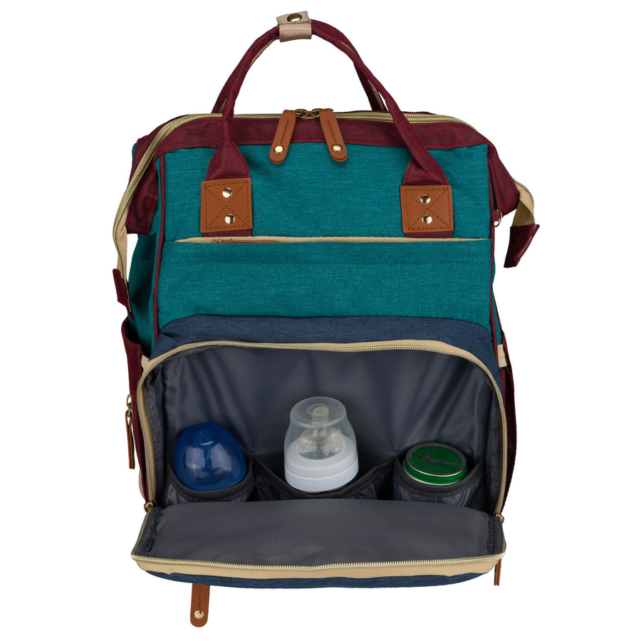 Marineblauer-türkisfarbener Rucksack für Mama aus Polyester mit Reißverschluss - Peterson – Bild 5