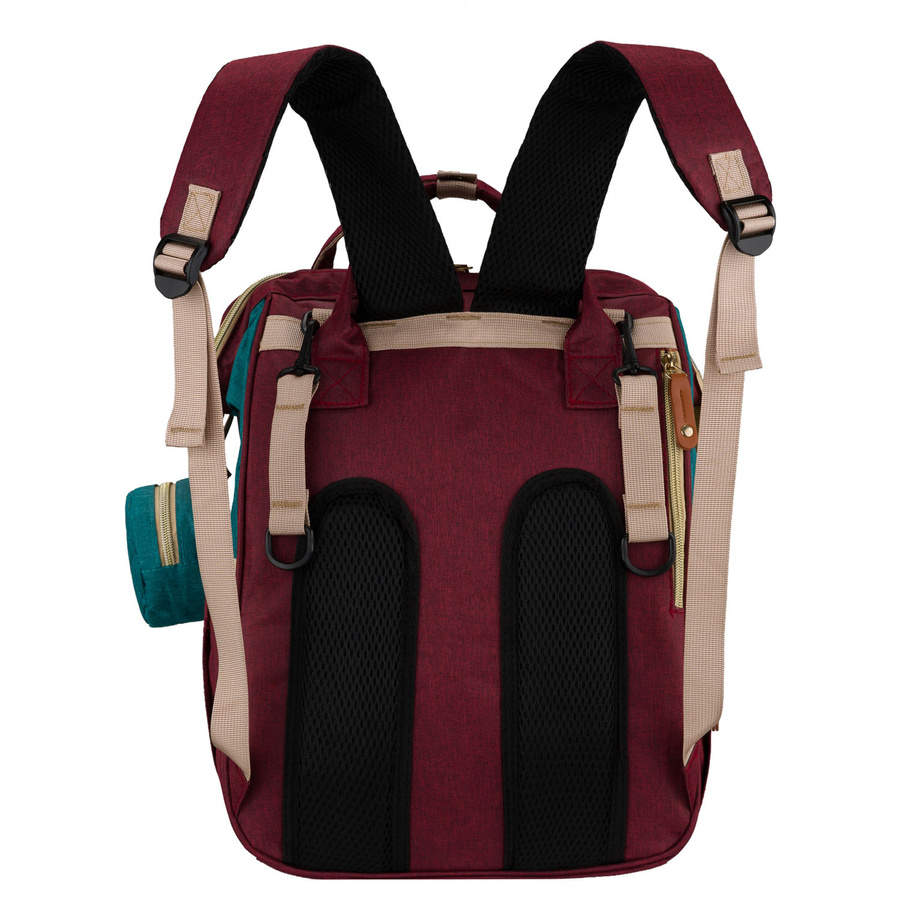 Marineblauer-türkisfarbener Rucksack für Mama aus Polyester mit Reißverschluss - Peterson – Bild 9
