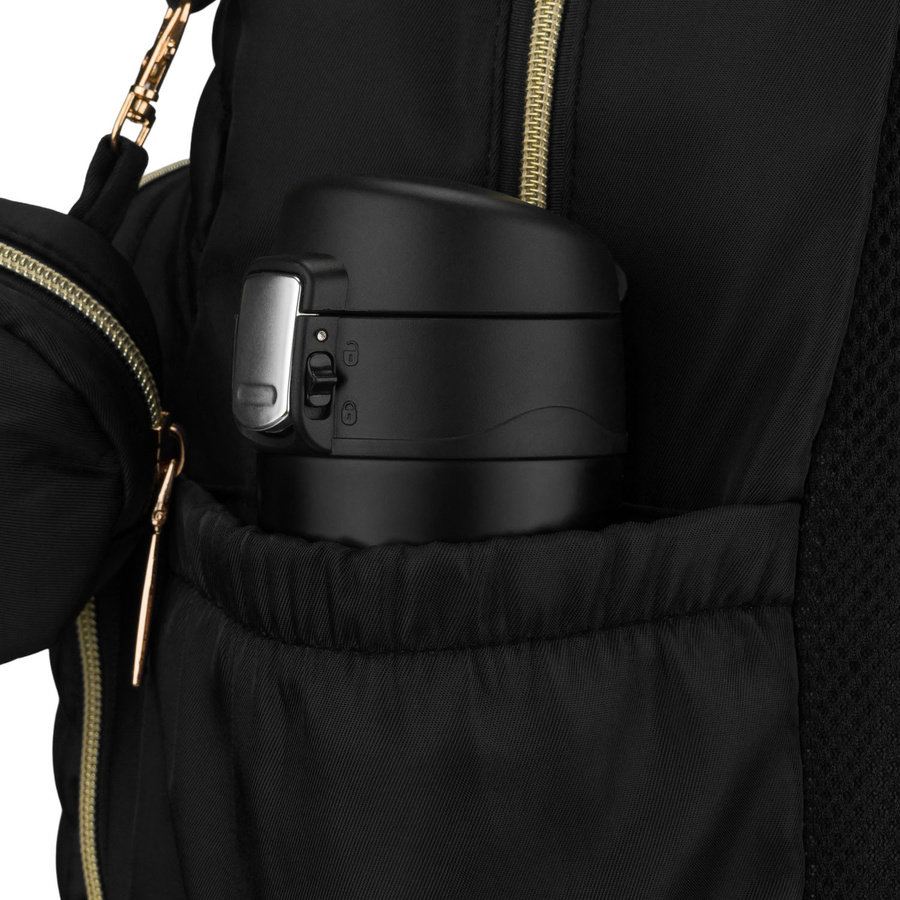 Rucksack für die Mutter aus Polyester in schwarzer Farbe, ausgestattet mit einer Wickelunterlage - Peterson – Bild 30