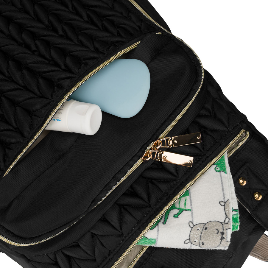 Rucksack für die Mutter aus Polyester in schwarzer Farbe, ausgestattet mit einer Wickelunterlage - Peterson – Bild 18