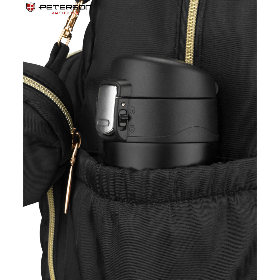 Rucksack für die Mutter aus Polyester in schwarzer Farbe, ausgestattet mit einer Wickelunterlage - Peterson – Bild 23