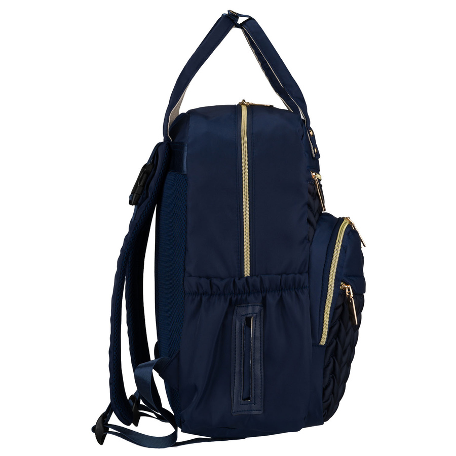 Blauer Rucksack für Mama aus Polyester, ausgestattet mit einer Wickelunterlage und einer kleinen abnehmbaren Tasche - Peterson – Bild 9