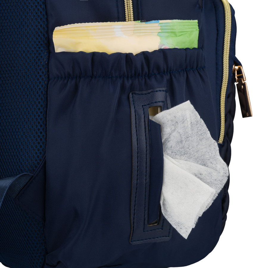 Blauer Rucksack für Mama aus Polyester, ausgestattet mit einer Wickelunterlage und einer kleinen abnehmbaren Tasche - Peterson – Bild 24