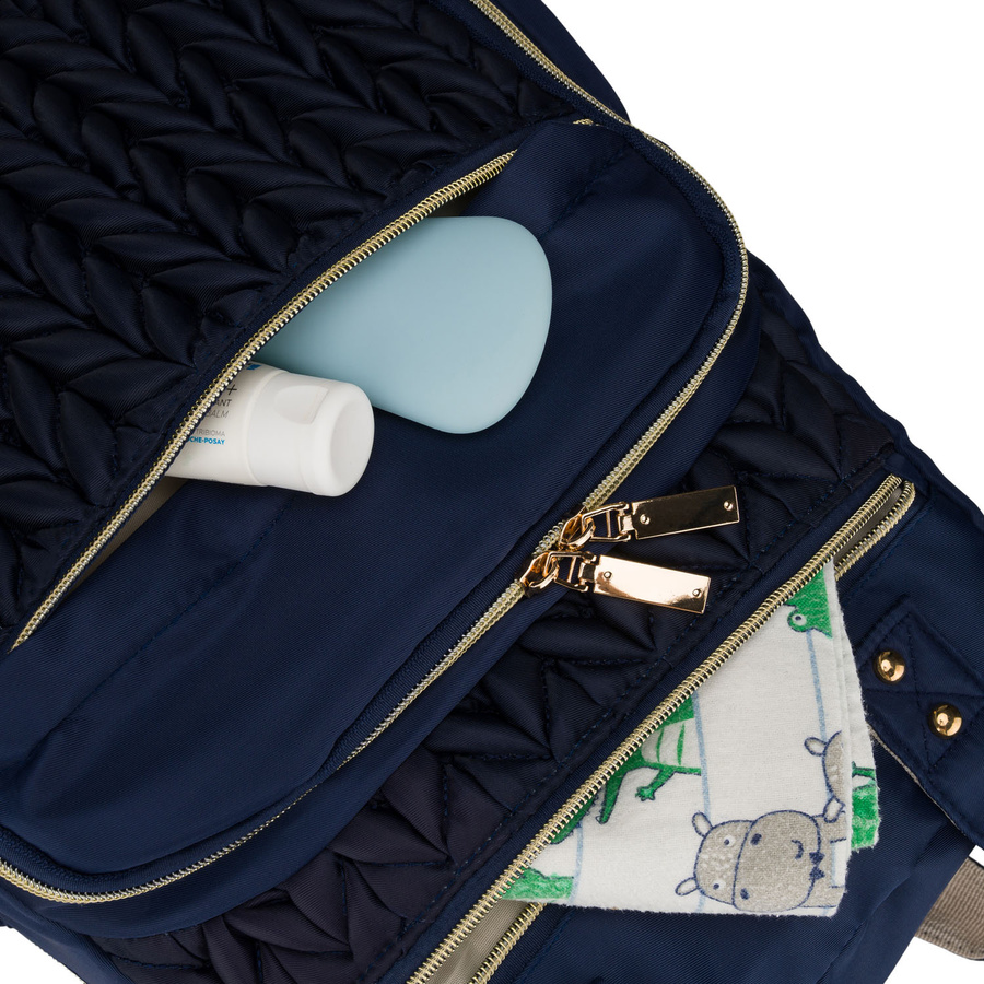Blauer Rucksack für Mama aus Polyester, ausgestattet mit einer Wickelunterlage und einer kleinen abnehmbaren Tasche - Peterson – Bild 18