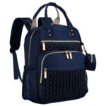 Blauer Rucksack für Mama aus Polyester, ausgestattet mit einer Wickelunterlage und einer kleinen abnehmbaren Tasche - Peterson