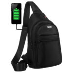 Herrengürteltasche - Rucksack mit Schultergurt und USB-Anschluss - Peterson