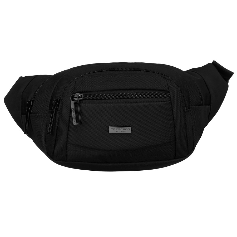 Herrengürteltasche schwarz mit Reißverschlusstaschen - Peterson – Bild 3