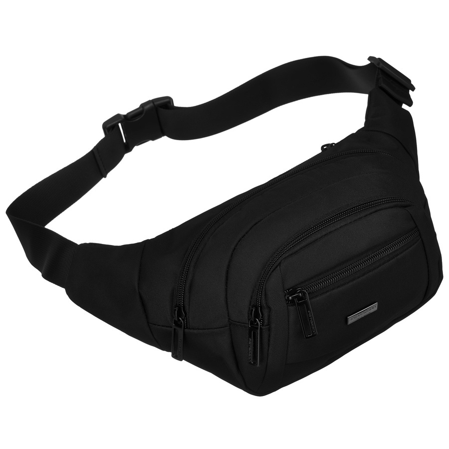 Herrengürteltasche schwarz mit Reißverschlusstaschen - Peterson