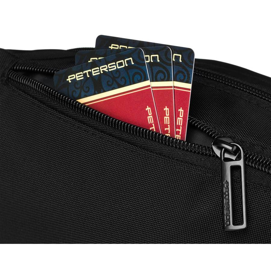 Herrengürteltasche schwarz mit Reißverschlusstaschen - Peterson – Bild 9