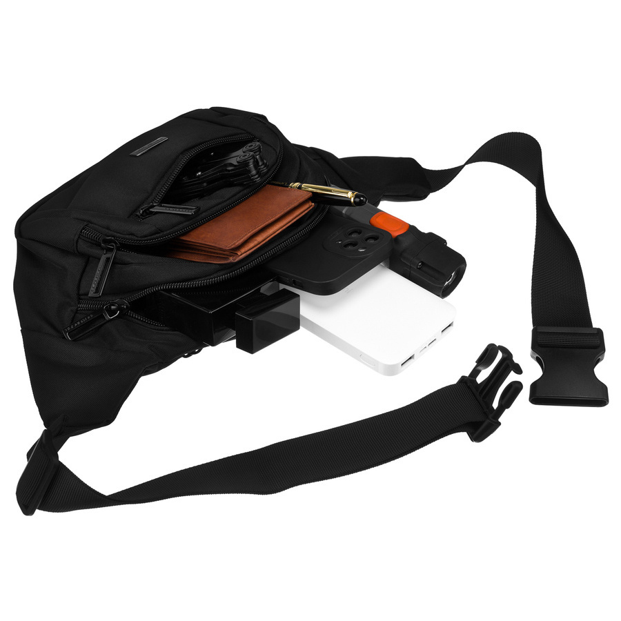 Herrengürteltasche schwarz mit Reißverschlusstaschen - Peterson – Bild 8