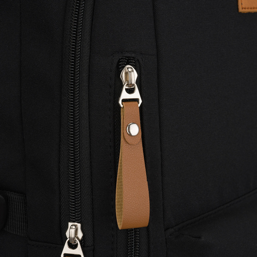 Jugendlicher Schulrucksack aus Polyester in schwarzer Farbe – Peterson – Bild 14