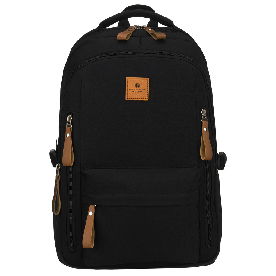 Jugendlicher Schulrucksack aus Polyester in schwarzer Farbe – Peterson – Bild 2