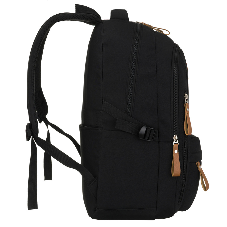 Jugendlicher Schulrucksack aus Polyester in schwarzer Farbe – Peterson – Bild 3