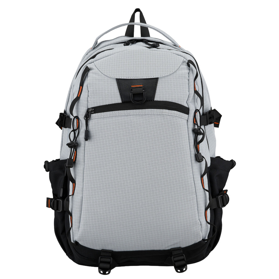 Großer, touristischer Rucksack aus Polyester in grauer Farbe, mit zwei Fächern, mit Reißverschluss verschließbar - Peterson – Bild 3