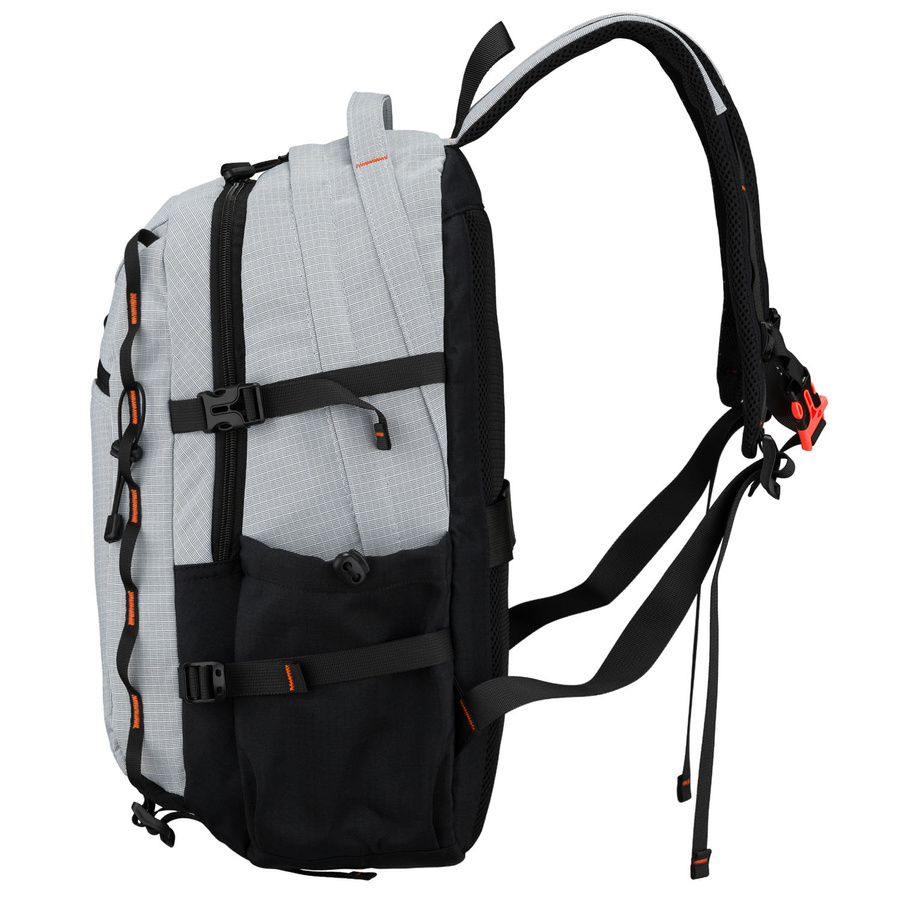 Großer, touristischer Rucksack aus Polyester in grauer Farbe, mit zwei Fächern, mit Reißverschluss verschließbar - Peterson – Bild 6