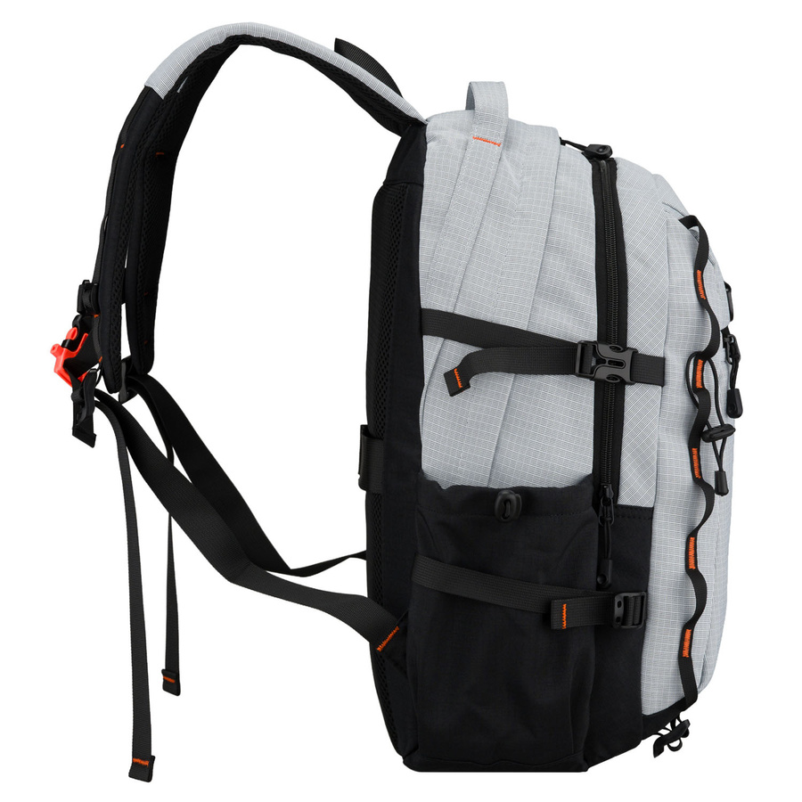 Großer, touristischer Rucksack aus Polyester in grauer Farbe, mit zwei Fächern, mit Reißverschluss verschließbar - Peterson – Bild 12
