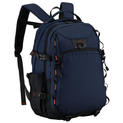 Dunkelblauer, touristischer Rucksack aus Polyester, ausgestattet mit einem Laptopfach – Peterson