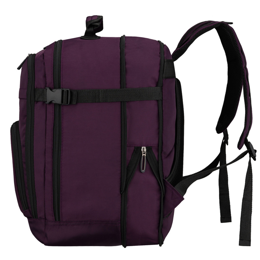Lila Kabinenrucksack aus Polyester mit Reißverschluss, zweifach unterteilt - Peterson – Bild 5