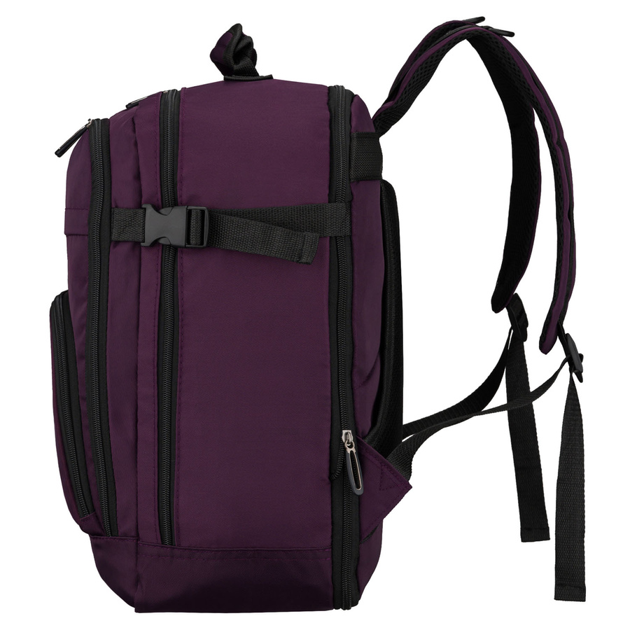 Lila Kabinenrucksack aus Polyester mit Reißverschluss, zweifach unterteilt - Peterson – Bild 4