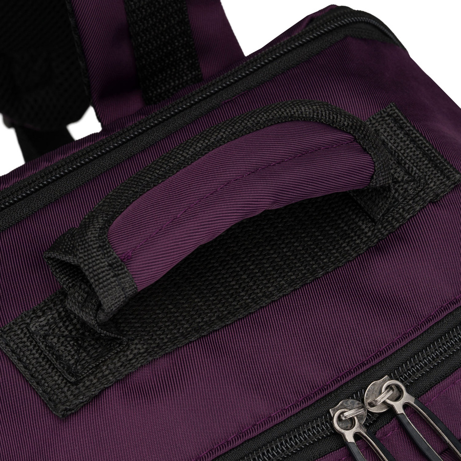Lila Kabinenrucksack aus Polyester mit Reißverschluss, zweifach unterteilt - Peterson – Bild 12