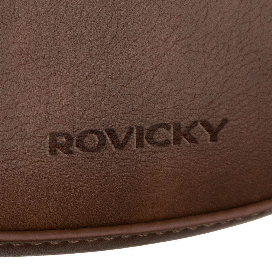 Damenhandtasche im Baguette-Stil aus Kunstleder in Braun mit Reißverschluss - Rovicky – Bild 8