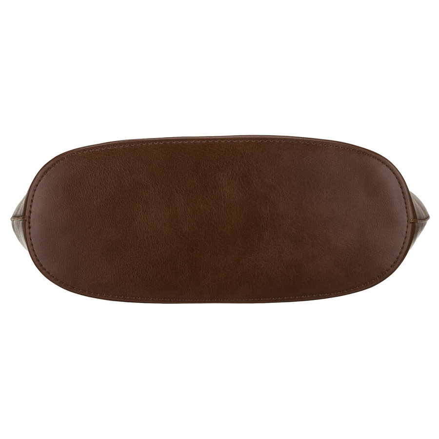 Braune Damenhandtasche aus Kunstleder mit bequemen Tragegriffen und abnehmbarem Etui im Set - Rovicky – Bild 10