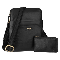 Herrentasche aus Leder in Schwarz mit Schlüsseletui im Set – Peterson