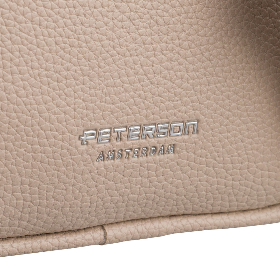 Beige Damen-Umhängetasche aus Kunstleder, mit Reißverschluss - Peterson – Bild 4