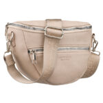 Damen-Umhängetasche aus Kunstleder in Beige, mit Reißverschluss - Peterson