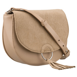 Beige Damen-Umhängetasche mit Klappe aus Kunstleder – Peterson
