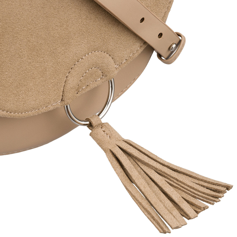 Beige Damen-Umhängetasche mit Klappe aus Kunstleder - Peterson – Bild 5