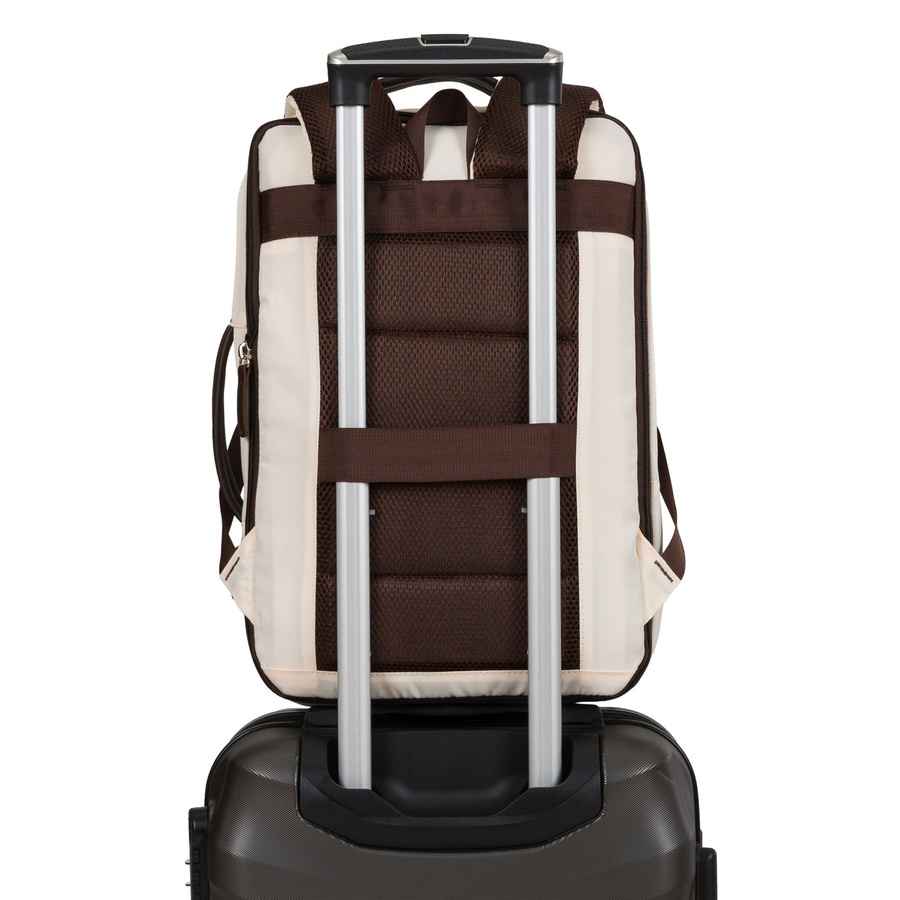 Kabinenrucksack aus Polyester in Beige, ausgestattet mit USB-Anschluss - Peterson – Bild 9
