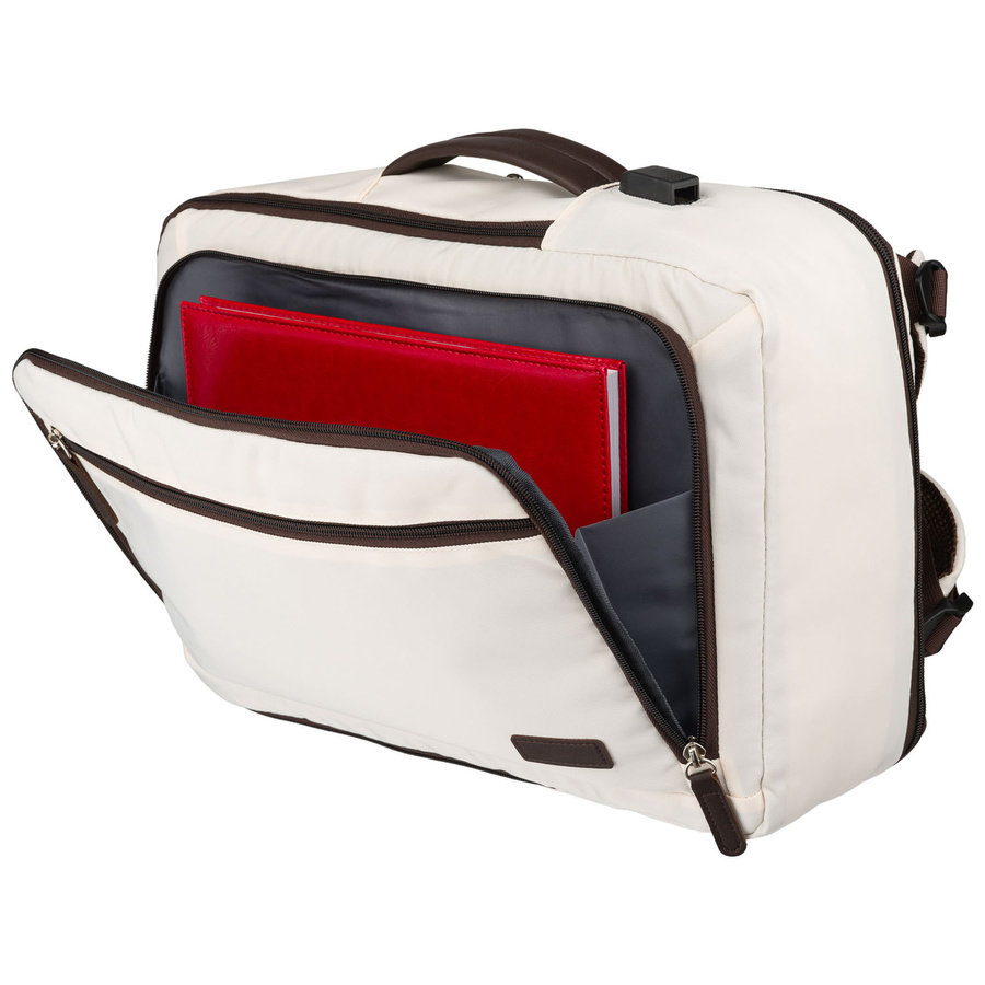 Kabinenrucksack aus Polyester in Beige, ausgestattet mit USB-Anschluss - Peterson – Bild 13