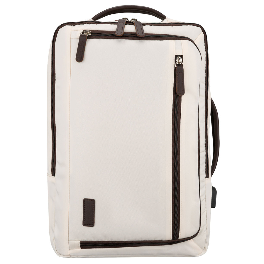 Kabinenrucksack aus Polyester in Beige, ausgestattet mit USB-Anschluss - Peterson – Bild 5