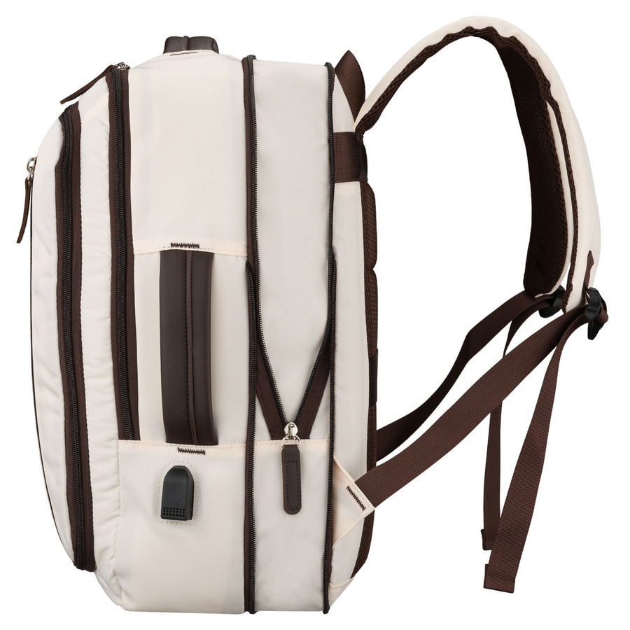 Kabinenrucksack aus Polyester in Beige, ausgestattet mit USB-Anschluss - Peterson – Bild 7