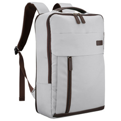 Grauer Reisrucksack aus Polyester, mit verstellbaren Schultergurten und einem Griff zur Befestigung am Reisekoffer – Peterson