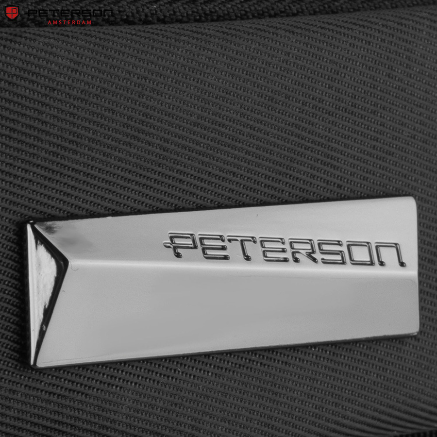 Großer schwarzer Rucksack aus Polyester mit verstellbaren Schultergurten und Schlüssel-Retraktor im Set – Peterson – Bild 8