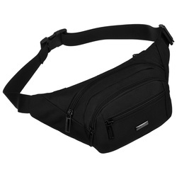 Herrengürteltasche für Telefon und Dokumente, schwarz, mit Reißverschluss – Peterson