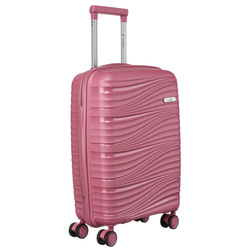 Kabin-Reisekoffer in Rosa mit vier Rollen für Reisen, Peterson