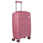 Kabin-Reisekoffer in Rosa mit vier Rollen für Reisen, Peterson