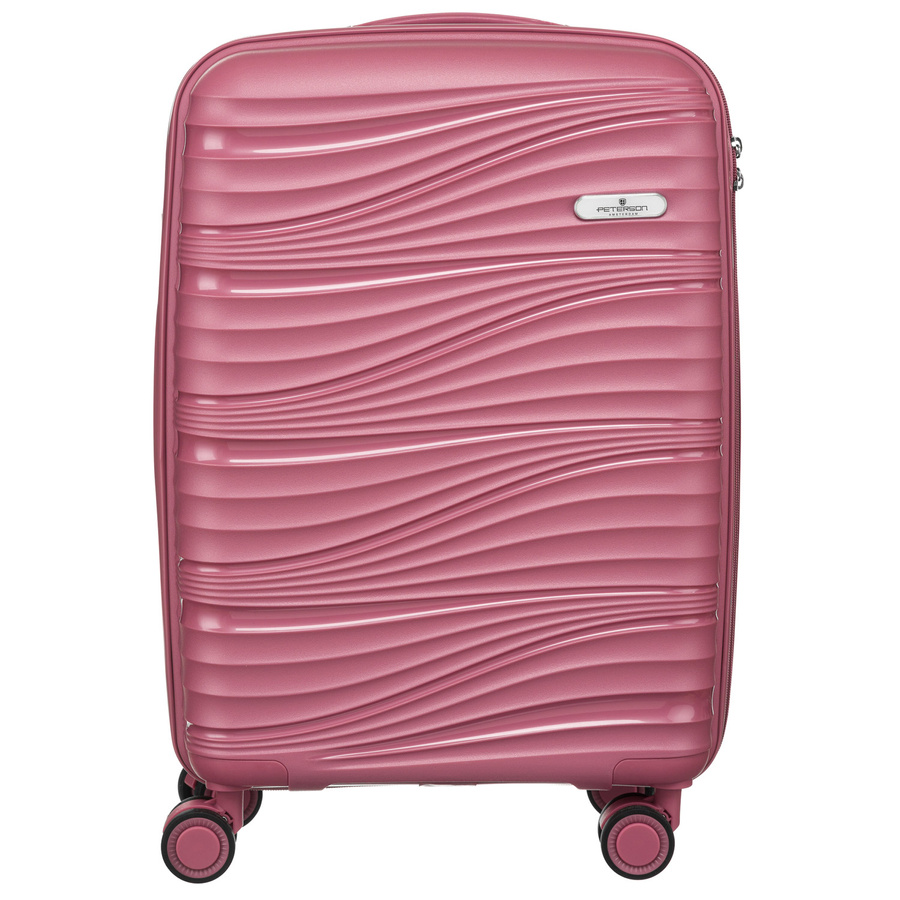 Kabin-Reisekoffer in Rosa mit vier Rollen für Reisen, Peterson – Bild 2