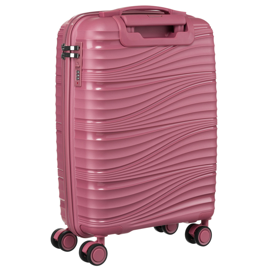 Kabin-Reisekoffer in Rosa mit vier Rollen für Reisen, Peterson – Bild 4