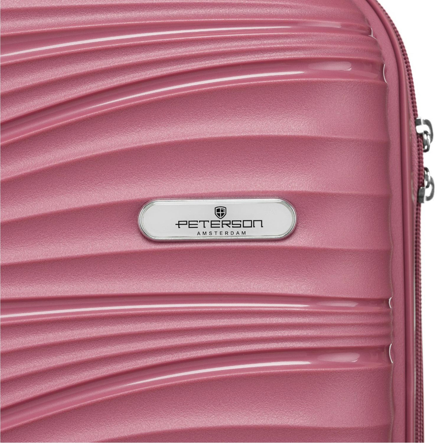 Kabin-Reisekoffer in Rosa mit vier Rollen für Reisen, Peterson – Bild 3